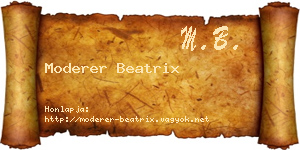 Moderer Beatrix névjegykártya